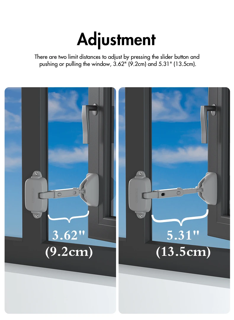 EUDEMON 1PC Kind Schutz Fenster Restrictor Einstellbare Fenster Lock Kind Sicherheit Stopper Fallen Prävention Schlösser Limiter – Detail 8