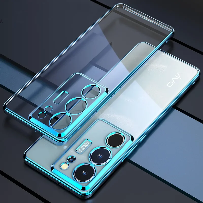 Luxury Plating Transparent Shockproof Silicone Back Cover Case