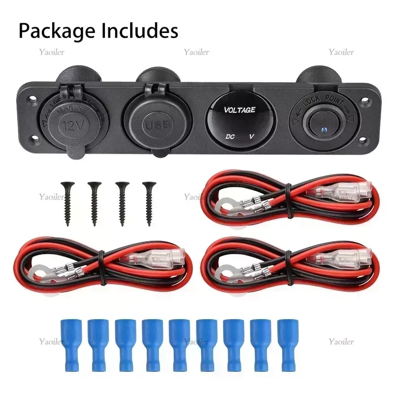 รูปสินค้า USB Car Charger 4 Port 12V ชาร์จเร็ว PD QC3.0 กันน้ำ สำหรับรถยนต์ รุ่น Premium