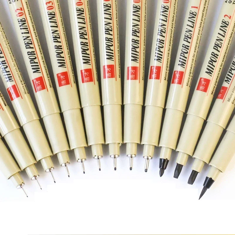 12Pcs Fineliner Pens Set Waterproof Manga Markers Pen Hand-painted Micro-line  Pen Quick Drying Sketch Pens Set Black Fine Line Pen Artist Supplies for  Artist Illustration Anime Sketching 