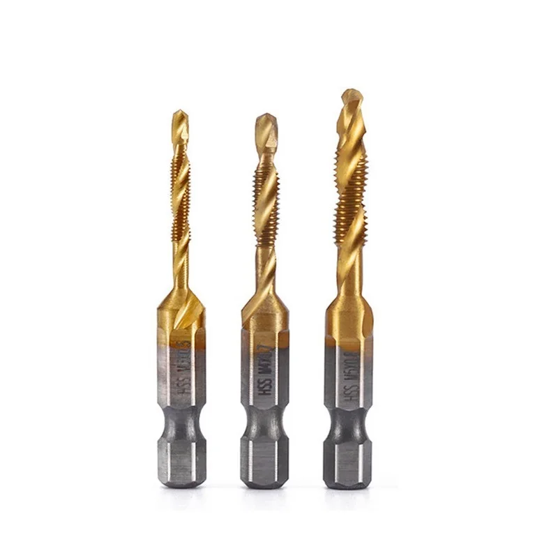 best low angle block plane Titanium Plated Hex Shank HSS Screw Thread Metric Tap Drill Bits Machine Compound Hand Tools M3 M4 M5 M6 M8 M10 Tap Drill best electric hand planer Hand Tools