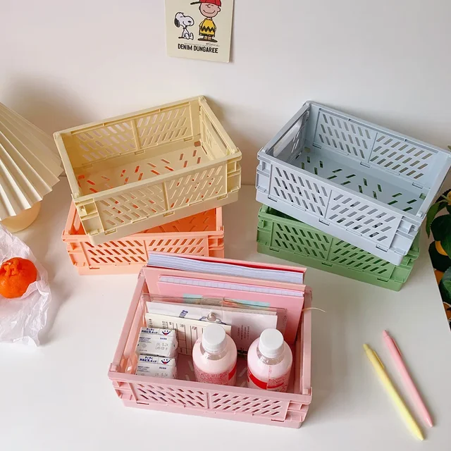 Boîte de rangement pliable avec poignées, caisse pliable pour jouets, cosmétiques et organisation de bureau 2