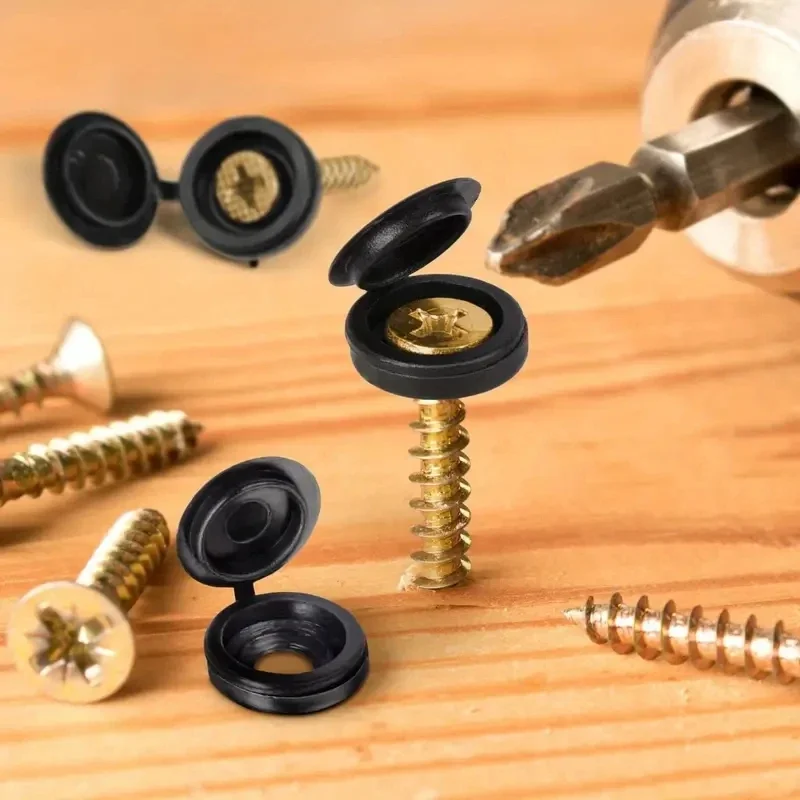 10/100 Stück Schrauben-Dekorabdeckungen Kreuzschlitz-Schraubenkappen Faltbare Schnallen für Auto Möbel Dekorative Mutternabdeckungen Schrauben Hardware – Detail 8
