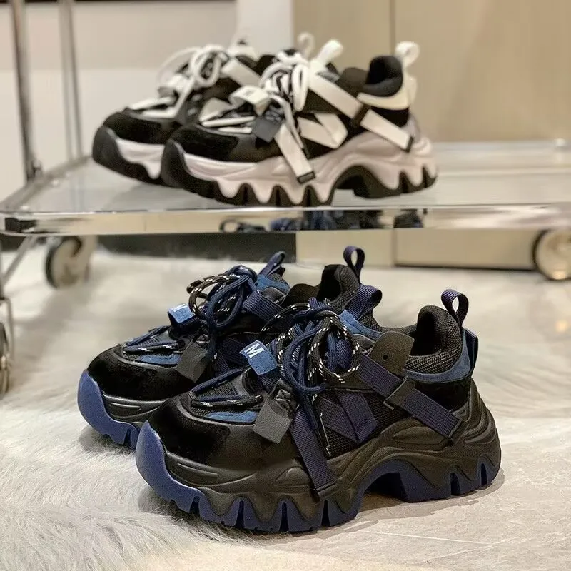 

High Quality Solid Women's Vulcanize Shoes Outdoor Women Sneakers Flat Heel Platform Sneakers Preppy Zapatos De Plataforma Mujer