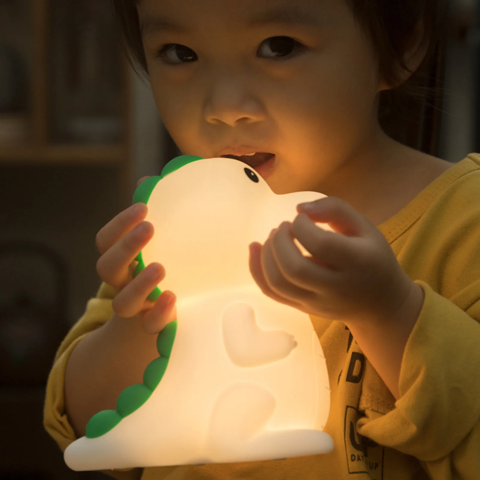 

LED Dinosaur Night Light USB Rechargeable Dimming Touch Silicone Table Lamp Bedroom Bedside Decor Couple Gift Boby Light
