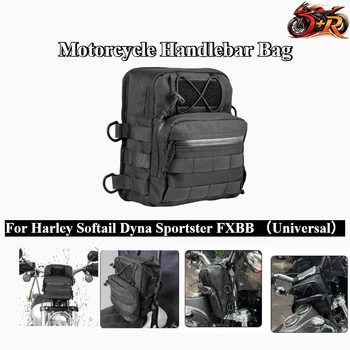 Borsa da manubrio per moto, borsa portaoggetti anteriore universale per Harley Touring Softail Sportster XL Dyna, borse da manubrio stile T-Bar Club