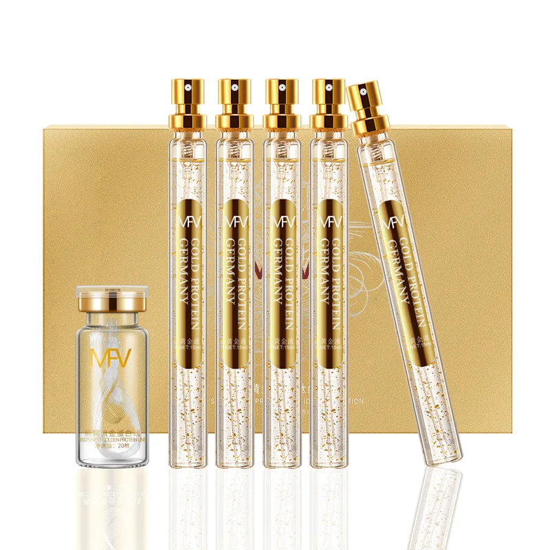 

24K Gold Face Serum Active Collagen Silk Thread Face Essence Nourish Smoothing Firming Moisturizing Hyaluronic Skin Care Set