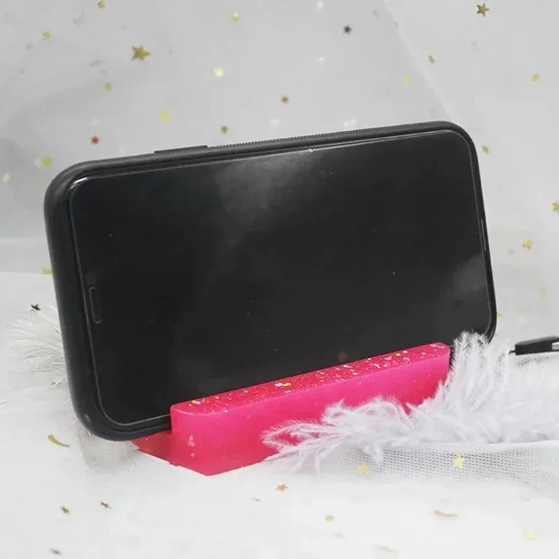 Creative Circular Square Phone Holder Silicone Mold DIY Handmade Phone Holder Accessories Home Desktop Gypsum Decoration Mold