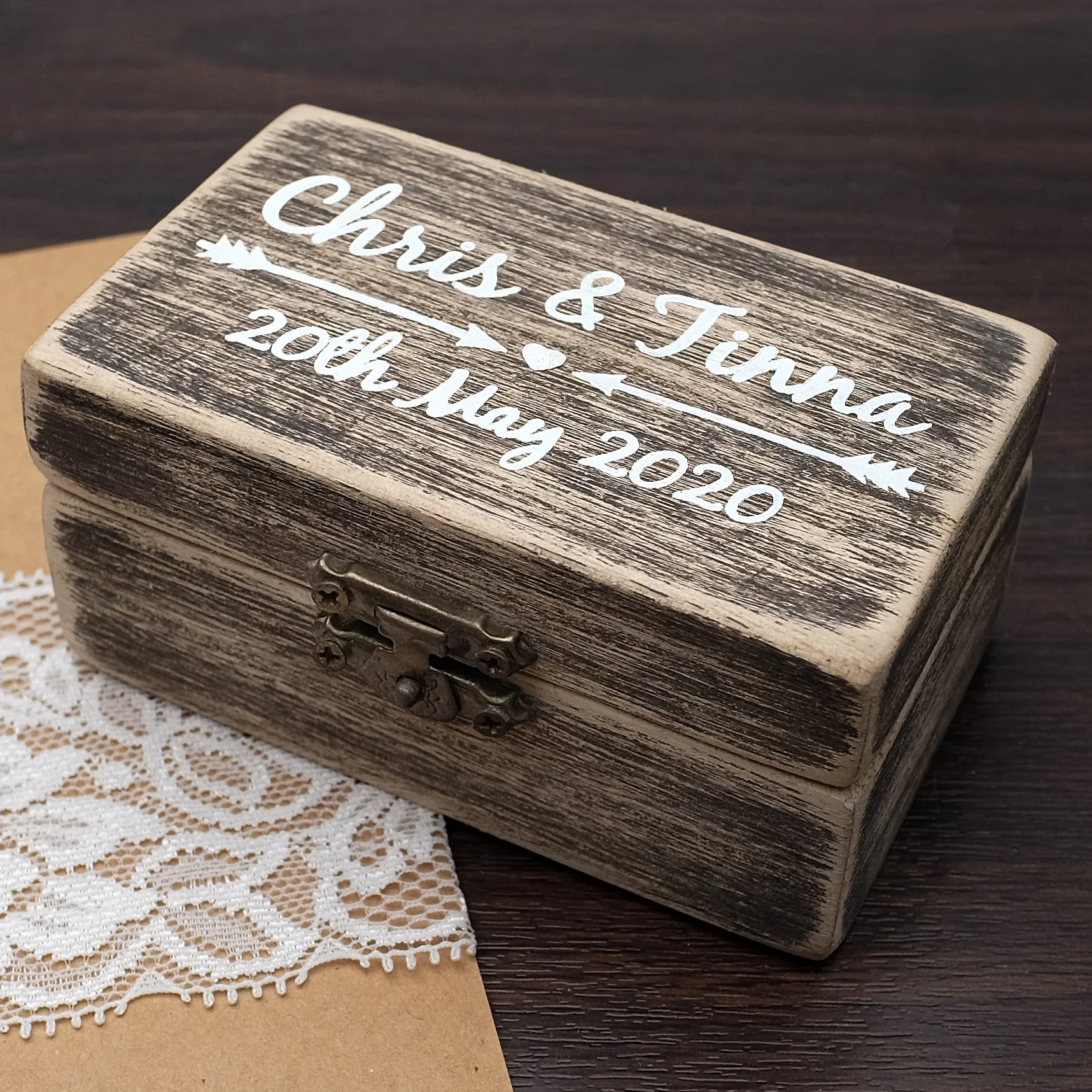 Personalized Wedding Ring Holder Proposal Ring Box Rustic Brown Box Wooden Ring Bearer Box Jewelry Holder Engagement Ring Box