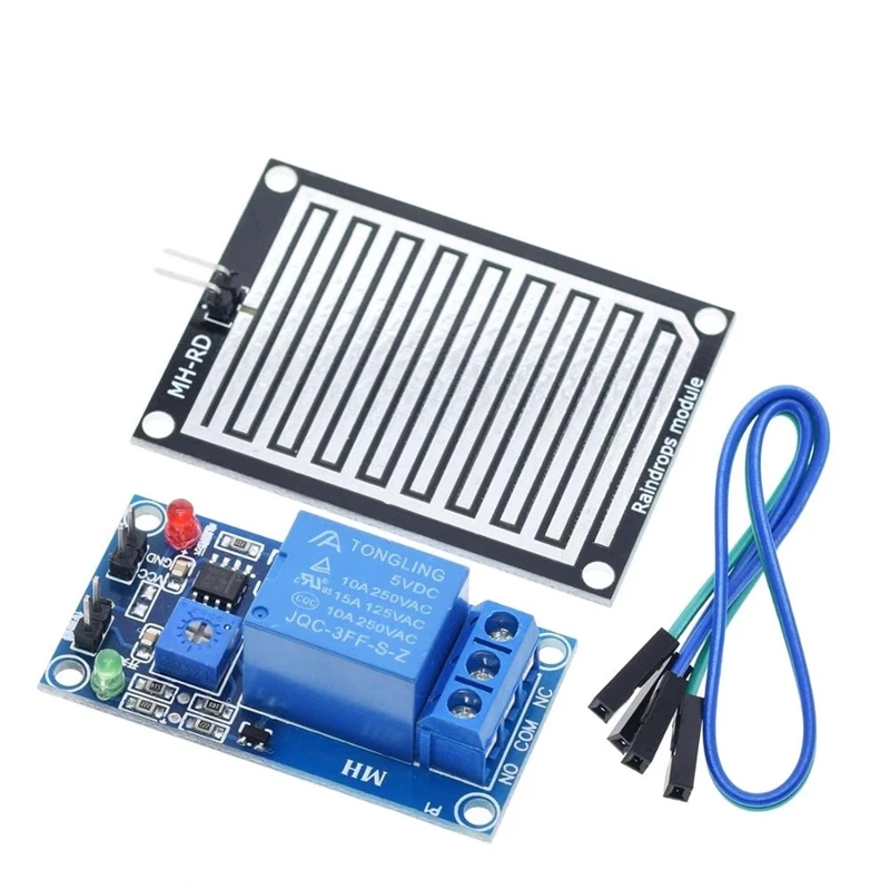 

Rain sensor control switch module, humidity relay module with delay, raindrop sensor on 5V12V