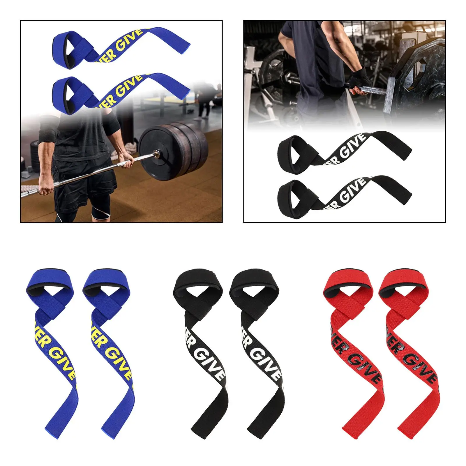 2x Weight Lifting Straps Gym Wrist Wraps for Men Women Weightlifting Wrist Straps Deadlift Straps for Gym Deadlifting Pull up