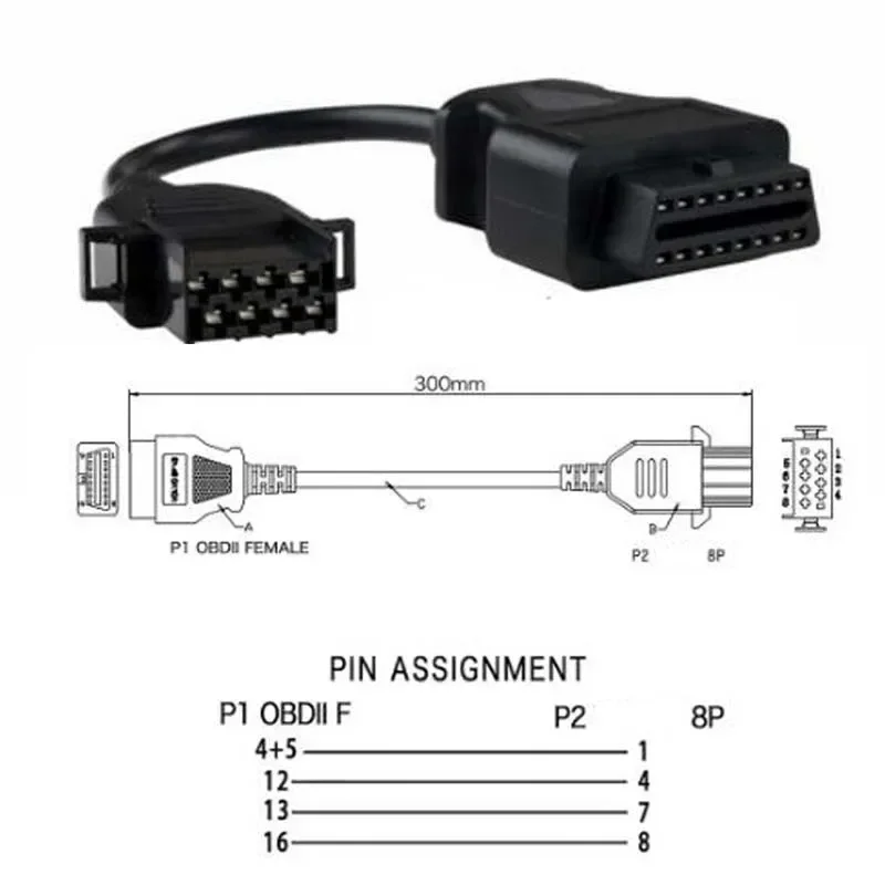 Cavo Obd2 A 8 Pin Per Volvo Truck Heavy Duty Diagosis Connector Cavi E Connettori Diagnostici A 8 Pin Adattatore Per Cavo Obd
