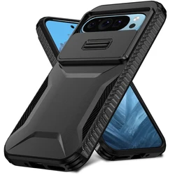 Shockproof Anti - Slip Camera Lens Case with Slide Cover and Protective Hard Shell - Pixel 7 (Black)