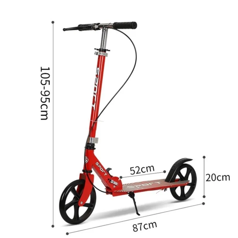 New Two Wheel Scooter Foldable For Youth And Audlt Large Wheels For Convenient And Fast Go Out Good Loadbearing Capacity