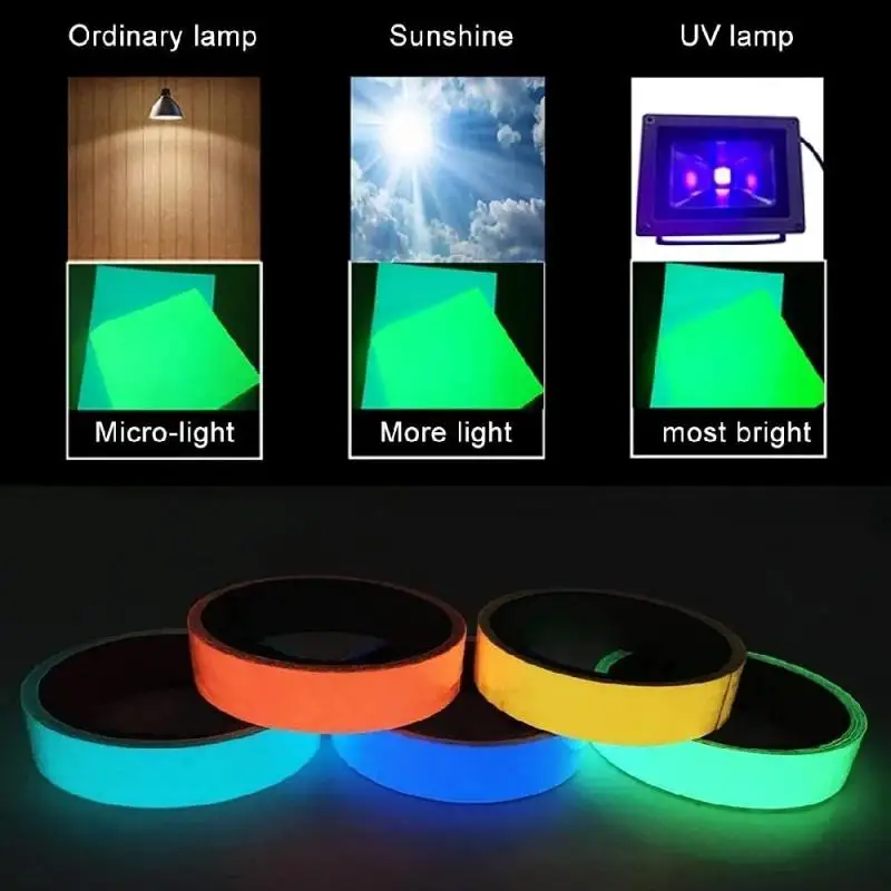 Luminous Fluorescent Tape Self-adhesive Tape Night Vision Glow In Dark Safety Warning Security Stage Home Decoration Tapes
