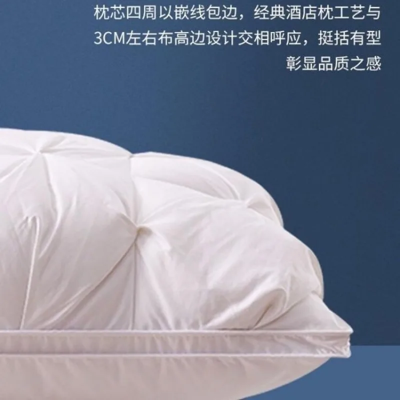 3D Bread White Goose Down Pillow For Sleeping Neck Protection Bed Pillows 100% Cotton Cover Natural Filling King Queen