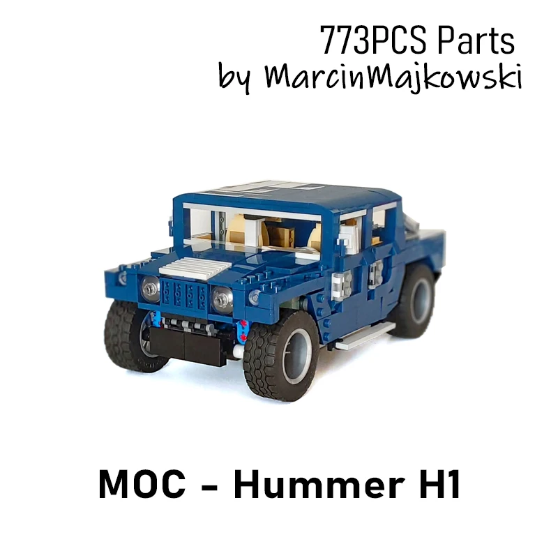 MOC Militärfahrzeug Set – WW2 Hummer H1 Bausatz für kreative Kosmos