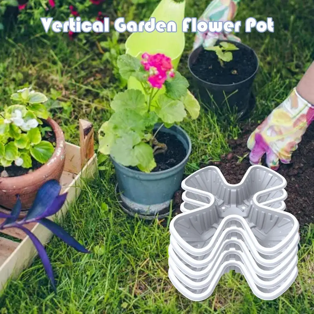 Description Picture 4 of itemVertical Garden Flower Pot Space-Saving 5-Tier Stackable Flower Pot Vertical & Wall Planter Garden Pots Prevents Root Rot