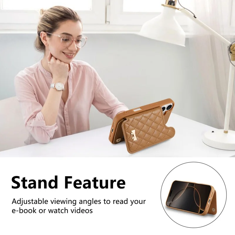 Compact Fragrance Leather Wallet Phone Case with Mirror and Card Holder