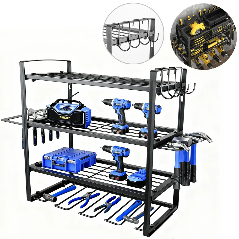 Power Tool Rack Elektrische Bohrer Halter Wand Halterung Power Tool Organizer Werkstatt Schlüssel Werkzeuge Schraubendreher Power Lagerung Regal – Detail 8