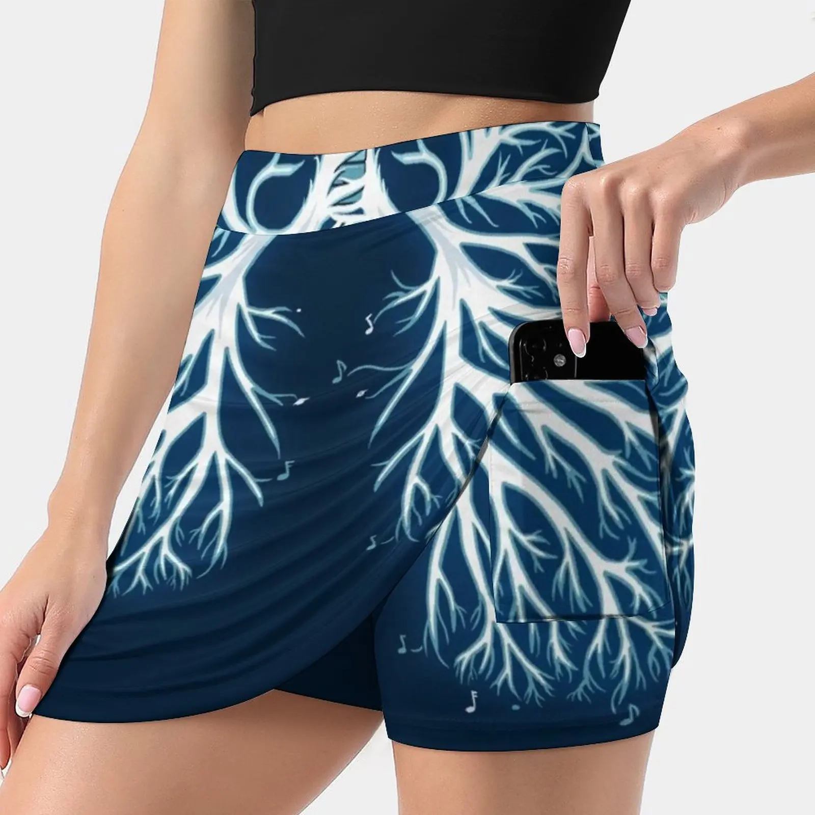 

I Breathe Music Women's skirt Mini Skirts A Line Skirt With Hide Pocket Music Lungs Colorful Nature Weird Hippie Cute Cool