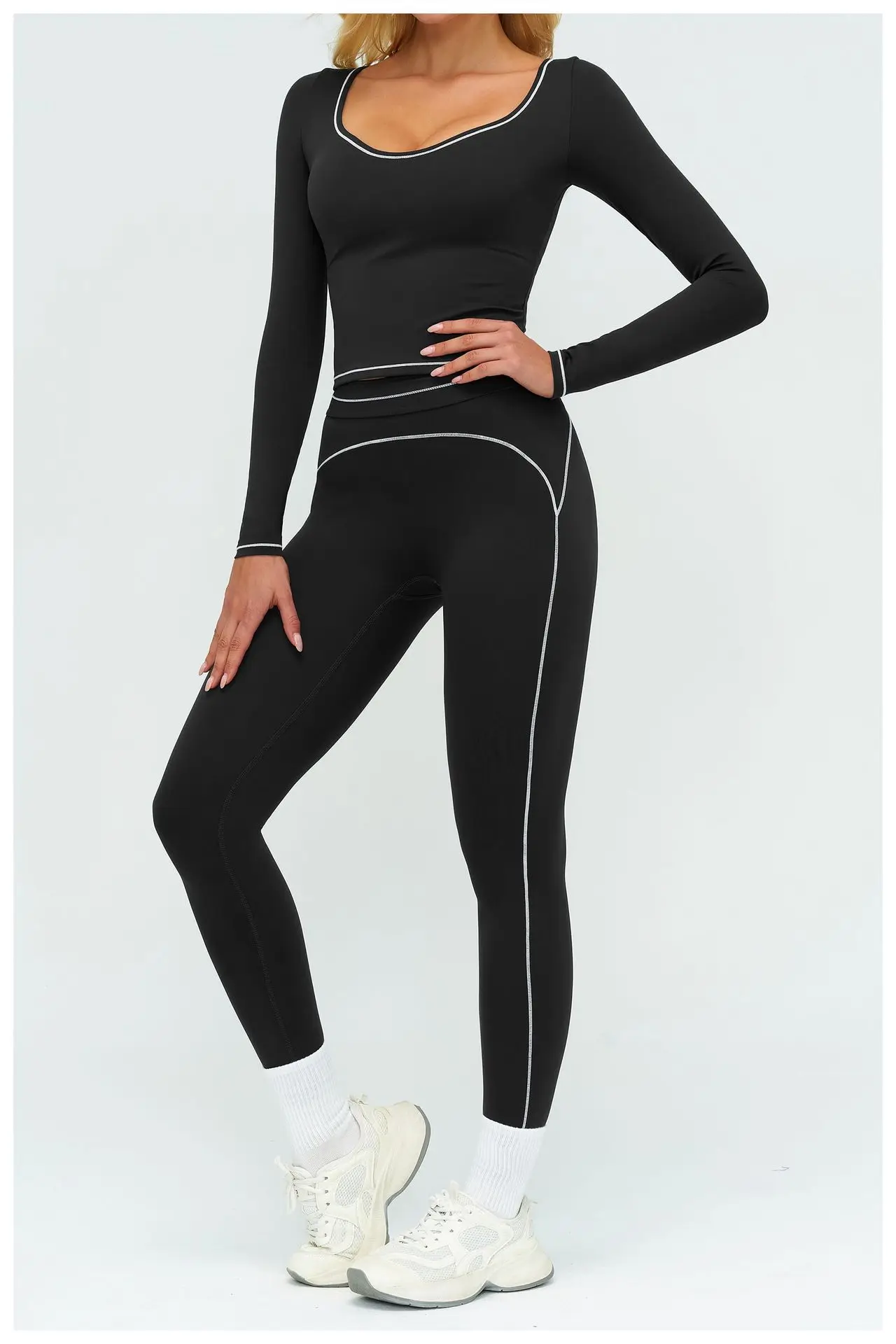 Women's Yoga Long Sleeve Fitness Long Sleeve Running Gym Clothes Workout Dry Fit Breathable High Elastic Sports Top 37 S0bc6a33a531e45a5b0c1eaf80b068c886