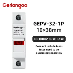 High Voltage Solar PV Fuse Holder 10x38mm for Photovoltaic System Protection (32 - 1P - Fuse Base)