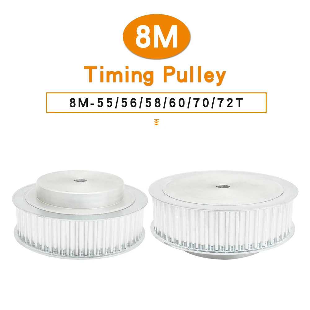 

Timing Pulley 8M-55T/56T/58T/60T/70T/72T Bore 16 mm Teeth Pitch 8mm Alloy Toothed Pulley For Width 25/30 mm 8M Timing Belt