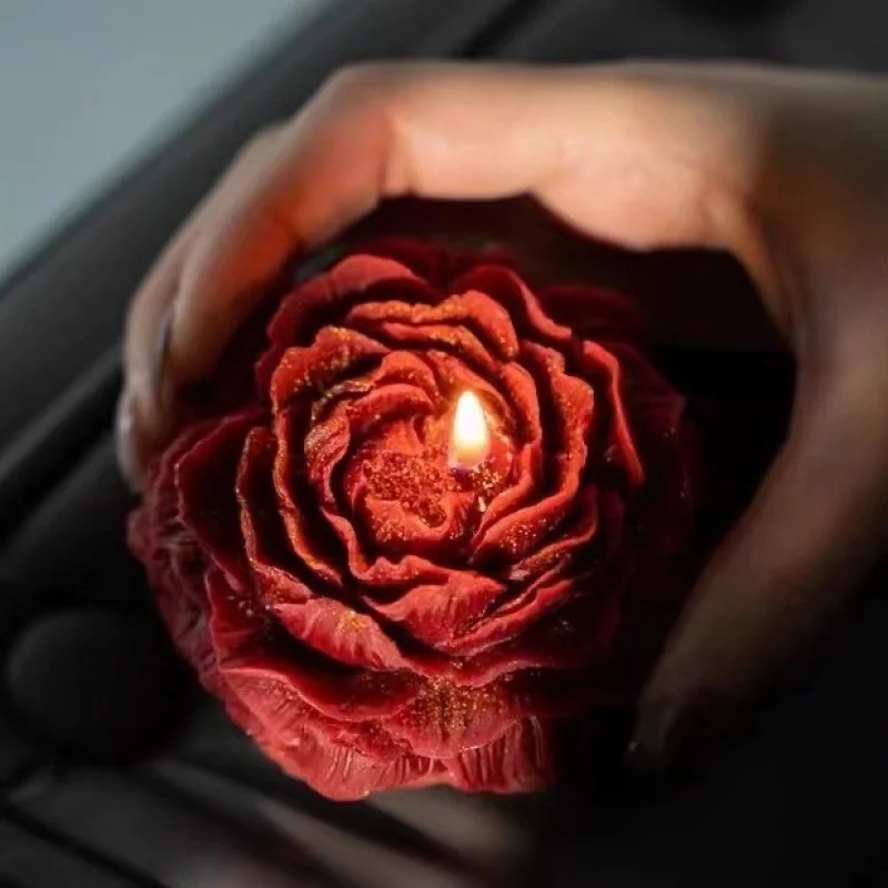 European and American Hot Red Rose Gilding Aromatherapy Candle Low Temperature Wax Not Hot Long Lasting Incense Flirting Romanti