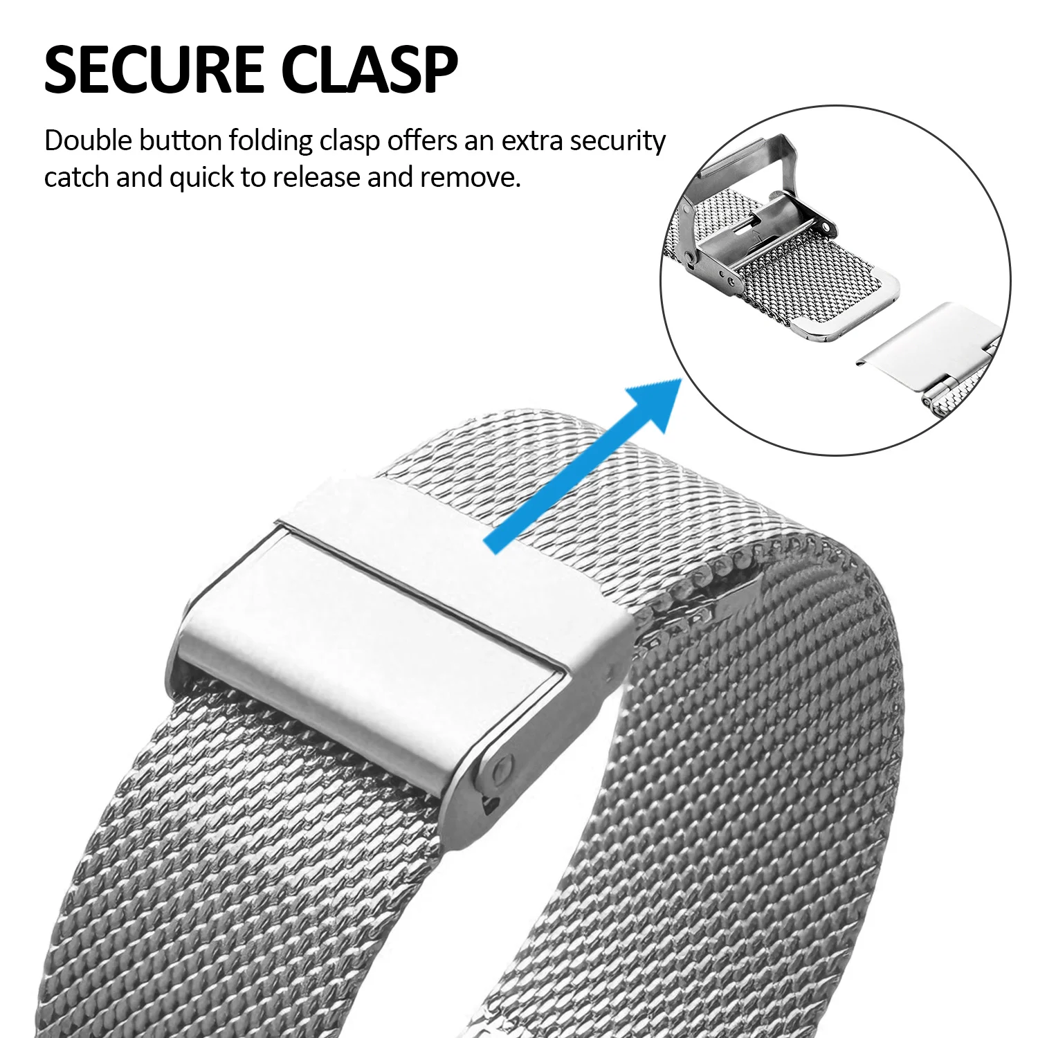 Stainless Steel Milanese Mesh Quick Release Watch Strap