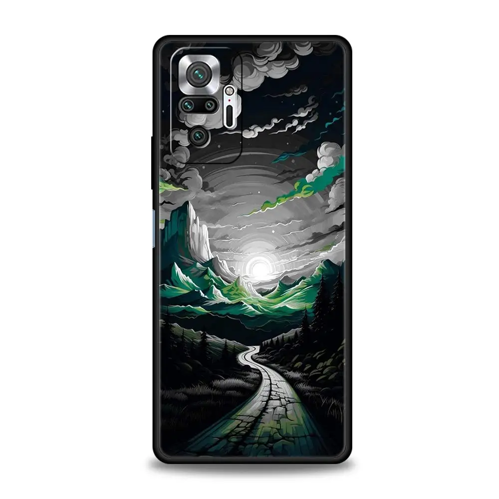Soft TPU Phone Case with Landscape Art Design