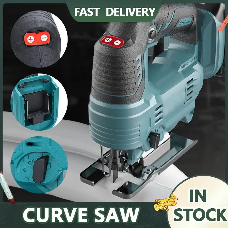 

18V Electric Jig Saw Machine Blade Battery-powered Scroll Saw Secure Adjustable Woodworking Power Tool for Makita Battery