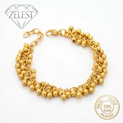 Elegant Gold - Plated Sterling Silver Beaded Bracelet (Gold)