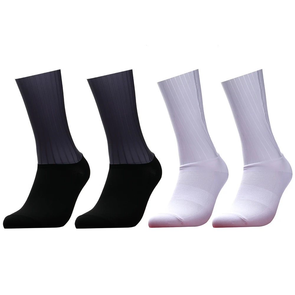 

2024 Silicone Seamless Anti Slip New Cycling Socks Men Pro Aero Socks Breathable Wearproof Road Bike Socks Calcetines Ciclismo