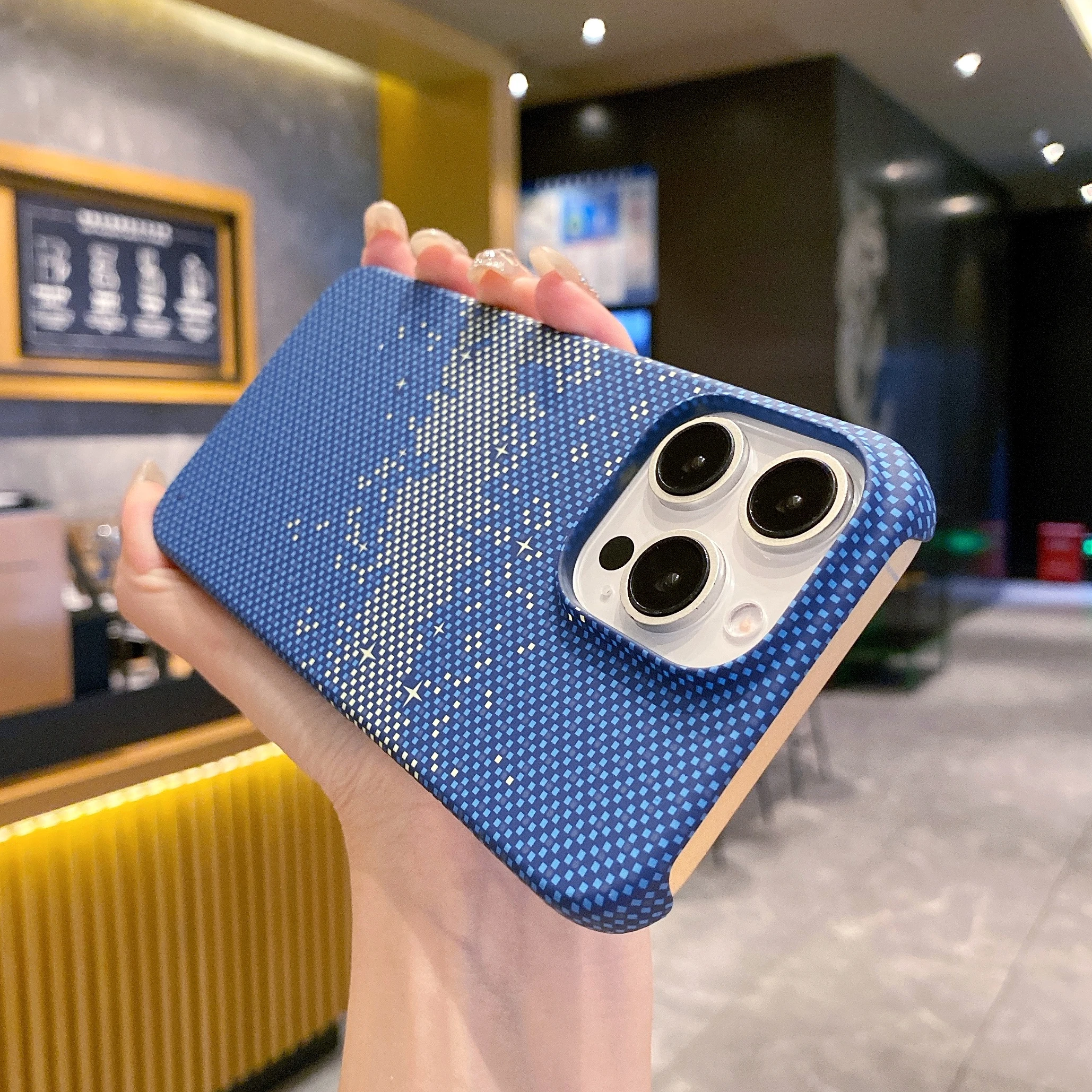 Fashion Kailaf Matte Carbon Slim Phone Case - Starry Sky Patterned Shockproof Hard Cover