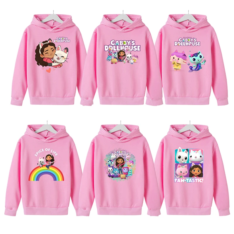 Gabby Dollhouses Bambini Felpe Con Cappuccio Felpa Cartoon Anime Inverno Abbigliamento Sportivo Oversize Abbigliamento Bambini Compleanno Regali Di Mo