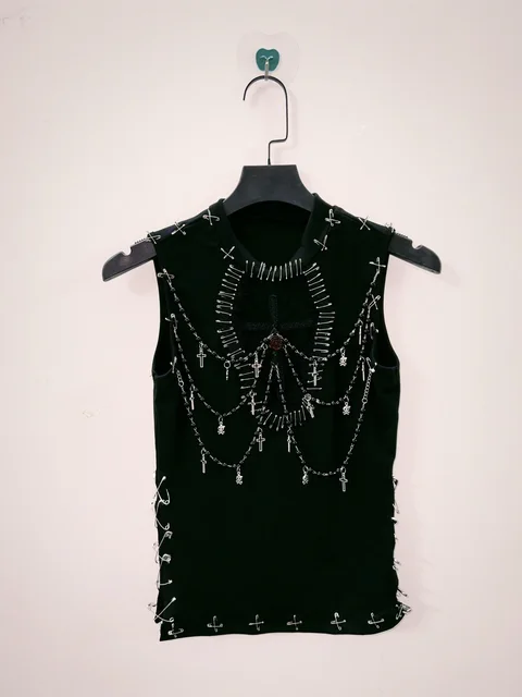 Cross Chain High Neck Top 6