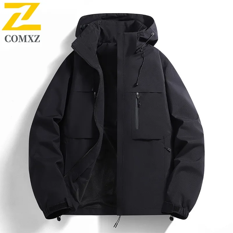 COMXZ Hooded Fashion Jacket Men Hiking Journey Wind Resistant Warm Parka Leisure Outdoor Light Cold Proof Winter New Clothing