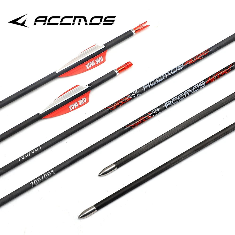12pcsACCMOSArrowPureCarbonHuntingShootingPracticeArcheryArrowShaftLength31inchSpine