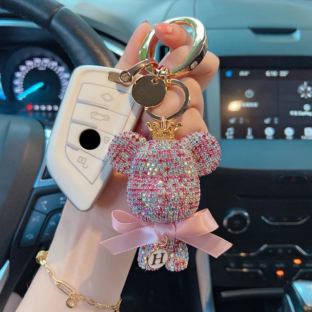 Luxury Keychain With Bear Lanyard for Bag Luggage Car Keys 