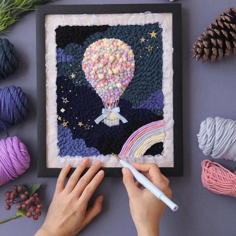 Russia Poke Embroidery DIY Painting Material Kit Pier Wool Embroidery