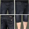 Summer Thin Denim Shorts Men Stretched Loose High Waisted Plus Size 40 44 46 48 Half Jeans Gray Black Capri Cropper Trousers 5