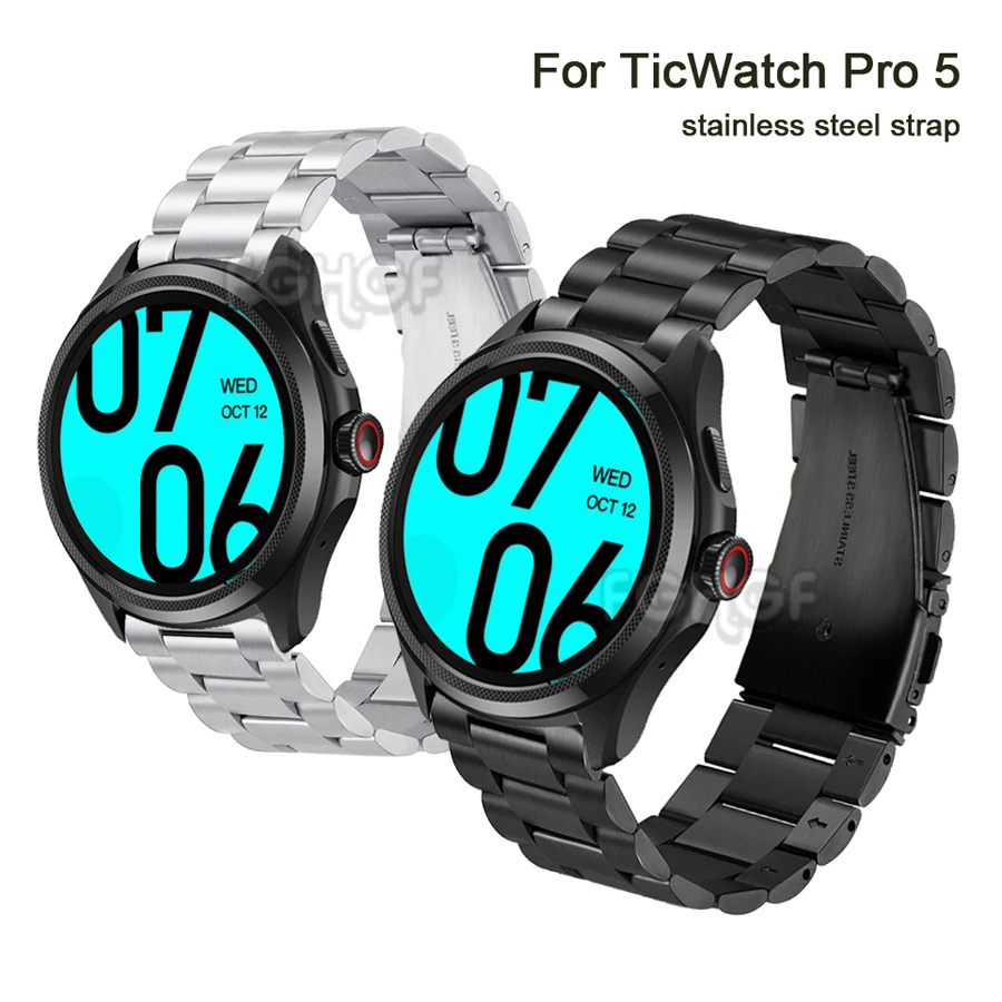 

Stainless Steel Strap For TicWatch Pro 5 Watch Band Metal Replacement Wristband For TicWatch Pro 5 Bracelet Correa Accessories