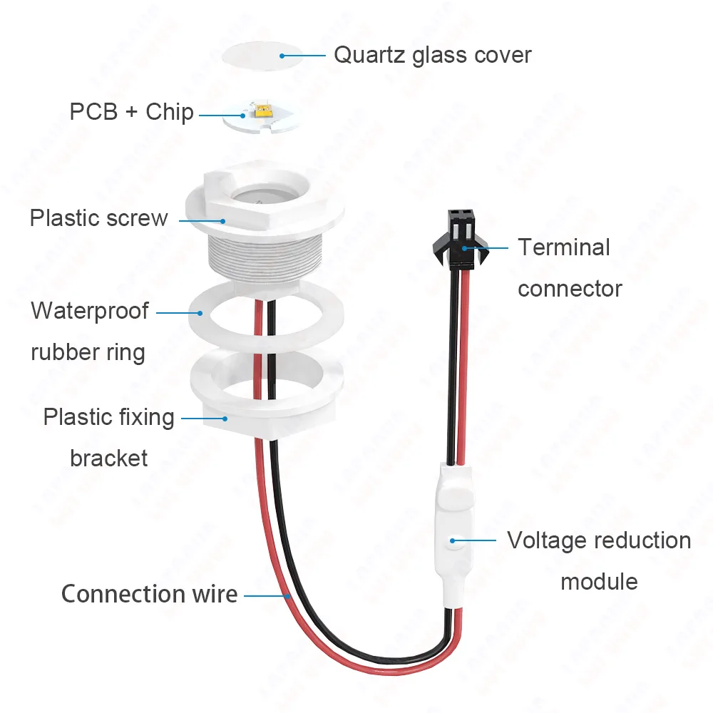 DC 12V 24V LED Ultraviolet Lamps UVC 270nm 275nm 280nm Deep UV Light For Water Air Purification Disinfection Sterilization