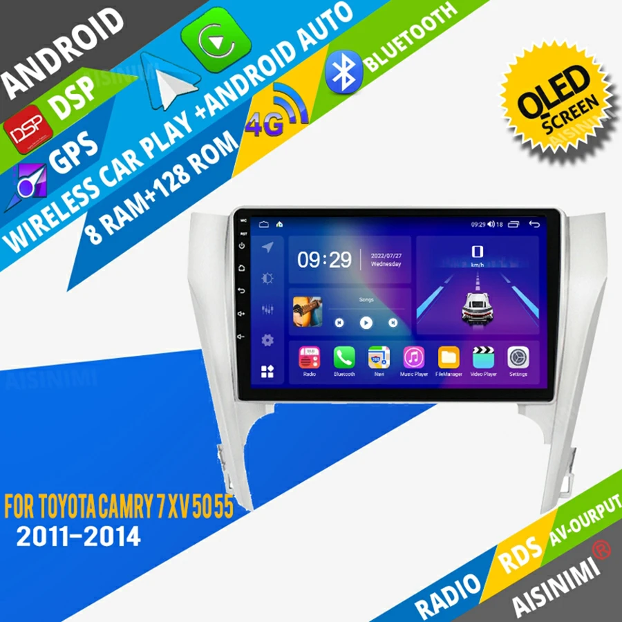 

AISINIMI Android Car Dvd Player navigation For Toyota Camry 7 XV 50 55 2011 car radio Car Audio Gps Multimedia Stereo Monitor