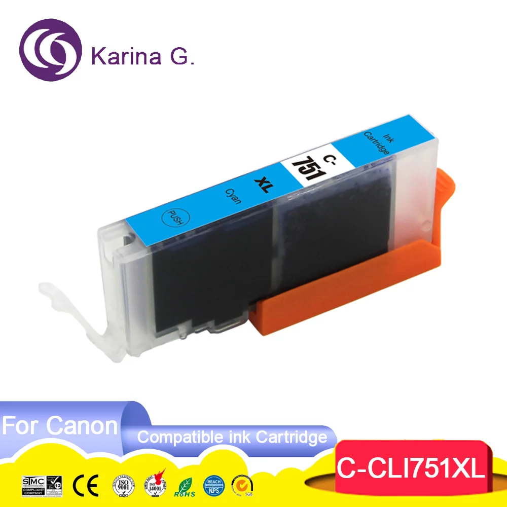 PGI 750 CLI 751 PGI750 PGI-750XL CLI751 CLI-751XL Premium Color Compatible Ink C