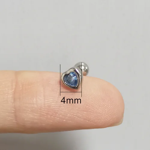 귀 연골 피어싱 로브 여성을위한 다채로운 하트 스터드 귀걸이 바디 액세서리 Tragus Rook Helix Flat Ear Jewelry KAE312 3