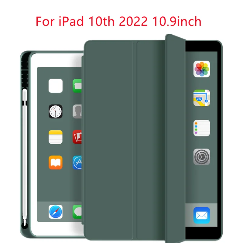 Custodia Per Ipad 10Th Generation 10.9 2022 Cover Con Portamatite Auto Wake Per Ipad 10 2022 Case 10 "9 A2757 A2777 A2696 Cover