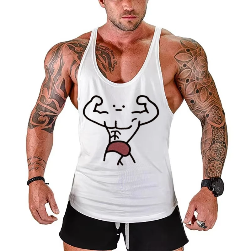 Bodybuilding Tank Top Sleeveless Sweatshirt, Gym Training Vest, Men's Sleeveless Soft Touch Shirt Bodybuilding Fitness Clothing 1
