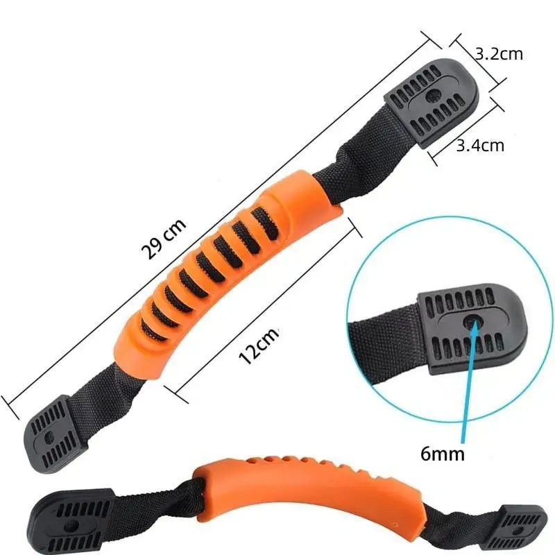 Maniglie per il trasporto del kayak con impugnatura antiscivolo, cinghia in nylon resistente per canoa, gommone, barca, con viti di montaggio e rondelle - immagine 4